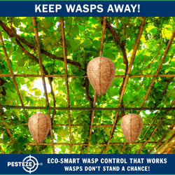 PESTEZE® USA Brown Waterproof Hanging Wasp Decoy Nest [2 Pack] Deters Several Wasp, Hornet & Yellow Jacket Species by Simulating Enemy Hives.