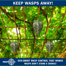 PESTEZE® USA Green Camo Waterproof Hanging Wasp Decoy Nest [11.8 x 8.6 Inch] Deters Several Wasp, Hornet & Yellow Jacket Species by Simulating Enemy Hives.