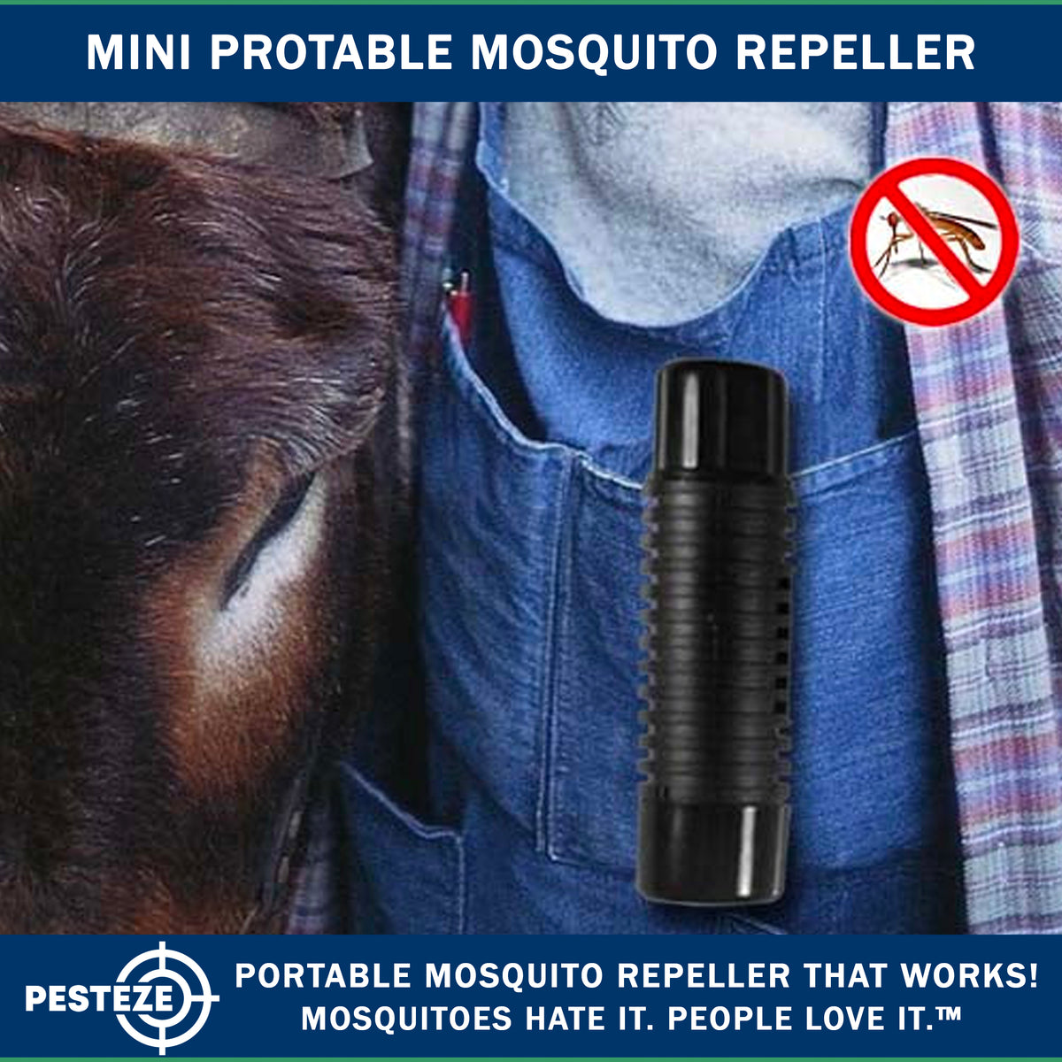 PESTEZE® Personal Battery Ultrasonic Mosquito Repeller. Sonic Sound Waves Irritate & Deter Pesky Mosquitoes to Protect Yourself - Pesteze