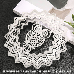 PESTEZE® Owl Stainless Steel Highly Reflective Decorative 3D Wind Spinner for Scaring Unwanted Pest Birds & Critters. 6 x 9 Inch Premium Shiny, Attractive, Sturdy, Everlasting & Humane Bird Control