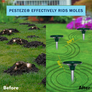 PESTEZE® Solar Snake & Rodent Sound Deterrent. Audible Sound Deters Snakes & Burrowing Rodents like Moles, Voles Gophers, Chipmunks, Groundhogs & Woodchucks from Destroying Gardens & Vegetables - Pesteze