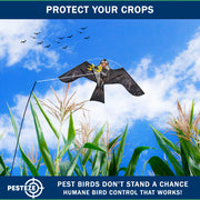 PESTEZE® USA Realistic Eagle Kite [2 Pack- 46 x 26 Inch with 13 ft Flagpole] Use in Yards & Farms to Protect Vegetables, Fruits & Crops from Pest Birds & Critters without Harming Them