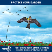 PESTEZE® USA Realistic Eagle Kite [2 Pack- 46 x 26 Inch with 13 ft Flagpole] Use in Yards & Farms to Protect Vegetables, Fruits & Crops from Pest Birds & Critters without Harming Them