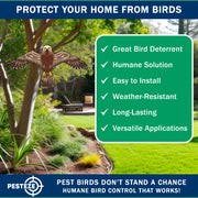 PESTEZE® USA Hawk Kite [47x27 Inch Kite with 13 Ft Flagpole] Provides Humane Bird Deterrence in Yards & Farms. Protects Vegetables, Fruits & Crops from Pest Birds & Critters