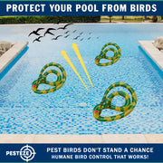 PESTEZE® USA 27 Inch Inflatable Snake [3 Pack - Yellow-Green Color] Predators Pest Birds  like Woodpeckers, Sparrows, Pigeons, Crows, Gulls & Critters from Pools & Yards without Harming them to Protect Property