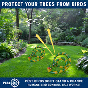 PESTEZE® USA 27 Inch Inflatible Snake [2 Pack Curly Yellow-Green Color] Scares Pest Birds Like Ducks Woodpeckers, Sparrows, Pigeons, Crows, Gulls & Critters from Pools & Yards Without Harming them to Protect Property