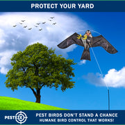 PESTEZE® USA Realistic Eagle Kite [2 Pack- 46 x 26 Inch with 13 ft Flagpole] Use in Yards & Farms to Protect Vegetables, Fruits & Crops from Pest Birds & Critters without Harming Them