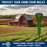 PESTEZE® USA Premium 2 Pack Solar Vibrating Rodent Repeller – Deters Mole, Snake, Gopher, Chipmunk, Groundhog & Woodchuck Activity; Humane Yard Deterrent with Waterproof Design and Easy Installation