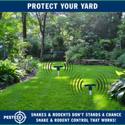 PESTEZE® Solar Snake & Rodent Sound Deterrent. Audible Sound Deters Snakes & Burrowing Rodents like Moles, Voles Gophers, Chipmunks, Groundhogs & Woodchucks from Destroying Gardens & Vegetables - Pesteze