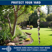 PESTEZE® USA Bird Scare Reflective Rods Bird Deterrent Outdoor Device for Birds Pigeons Crows Woodpeckers Sparrows Geese Reflective Spinners Bird Repellent for Garden Roof Balcony [12 Pack Silver]