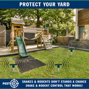 PESTEZE® Solar Snake & Rodent Sound Deterrent. Audible Sound Deters Snakes & Burrowing Rodents like Moles, Voles Gophers, Chipmunks, Groundhogs & Woodchucks from Destroying Gardens & Vegetables - Pesteze