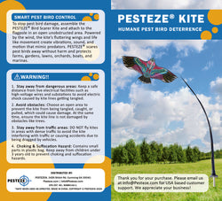 PESTEZE® USA Huge Red Eagle Kite [60x28 Inch Kite with 13 Ft Flagpole] Provides Humane Bird Deterrence in Yards & Farms. Protects Vegetables, Fruits & Crops from Pest Birds & Critters