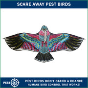 PESTEZE® USA Huge Red Eagle Kite [60x28 Inch Kite with 13 Ft Flagpole] Provides Humane Bird Deterrence in Yards & Farms. Protects Vegetables, Fruits & Crops from Pest Birds & Critters