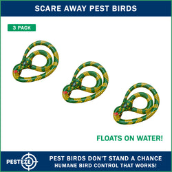 PESTEZE® USA 27 Inch Inflatable Snake [3 Pack - Yellow-Green Color] Predators Pest Birds  like Woodpeckers, Sparrows, Pigeons, Crows, Gulls & Critters from Pools & Yards without Harming them to Protect Property