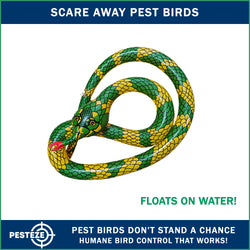 PESTEZE® USA Inflatible Snake [1 PACK Curly Yellow-Green] Predators Pest Birds  like Woodpeckers, Sparrows, Pigeons, Crows, Gulls & Critters from Pools & Yards without Harming them to Protect Property