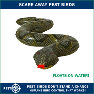 PESTEZE® USA Green 39 Inch Realistic Inflatable Snakes [1 Pack] Deters Pest Birds like Woodpeckers, Sparrows, Pigeons, Crows, Gulls & Critters from Pools & Yards without Harming them to Protect Property