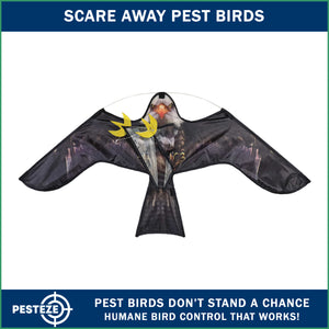 PESTEZE® USA Realistic Eagle Kite 47x27 Inch . EZ to Fly Fun Kite for Kids & Adults. Provides Humane Bird Deterrence in Yards & Farms. Protects Vegetables, Fruits & Crops from Pest Birds & Critters