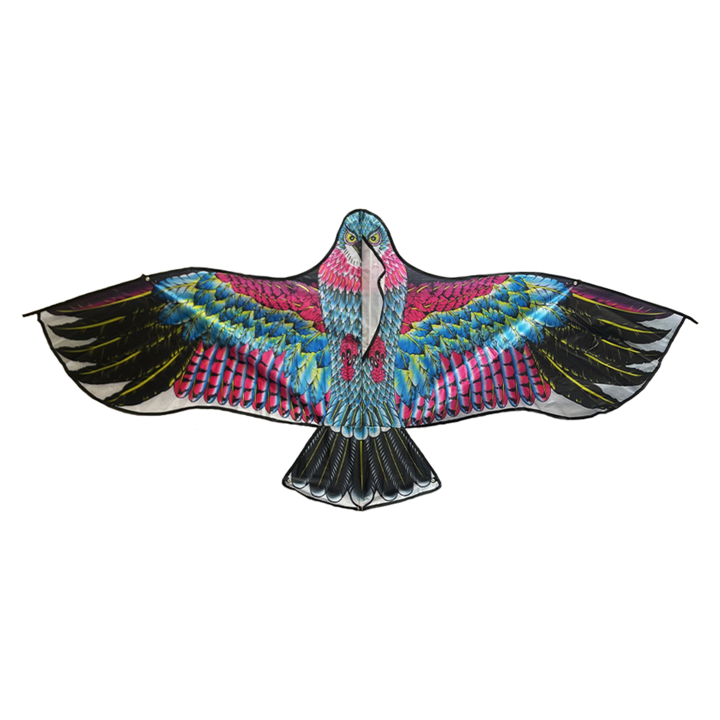 PESTEZE® USA Huge Red Eagle Kite [60x28 Inch Kite with 13 Ft Flagpole] Provides Humane Bird Deterrence in Yards & Farms. Protects Vegetables, Fruits & Crops from Pest Birds & Critters