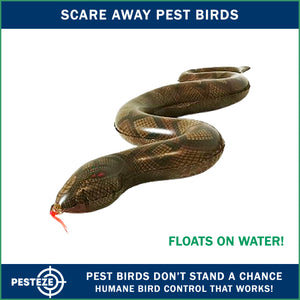 PESTEZE® USA Brown 39 Inch Realistic Inflatable Snakes [1 Pack] Repels Pest Birds Like Woodpeckers, Sparrows, Pigeons, Crows, Gulls & Critters from Pools & Yards Without Harming Them to Protect Property