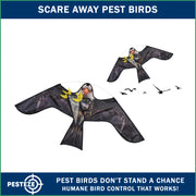 PESTEZE® USA Premium Realistic Eagle Kite with String- 47x27 Inch. EZ & Fun to Fly. Provides Humane Pest Bird Deterrence in Yards & Farms. Protects Vegetables, Fruits & Crops