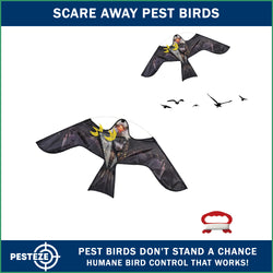 PESTEZE® USA Realistic Eagle Kite 47x27 Inch . EZ to Fly Fun. Provides Humane Bird Deterrence in Yards & Farms. Protects Vegetables, Fruits & Crops from Pest Birds