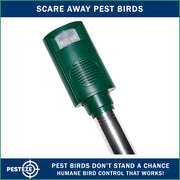 PESTEZE® Battery Bird Sound Repeller. Detects & Deters Pest Birds with Predator Sounds without Harming them to Protect Property. Use to Repel Woodpeckers, Pigeons, Crows, Ducks, Geese & Critters - Pesteze