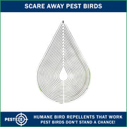 PESTEZE® USA Water Droplet Wind Spinner, 4×9.25 Stainless Steel Highly Reflective Outdoor Hanging Spinner for Bird Deterrent, Garden & Yard Decor, Resistant Metal Art with 360° Wind Motion Easy Install