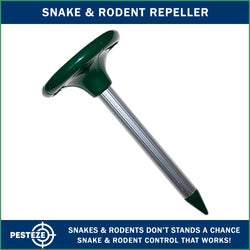 PESTEZE® Solar Snake & Rodent Sound Deterrent. Audible Sound Deters Snakes & Burrowing Rodents like Moles, Voles Gophers, Chipmunks, Groundhogs & Woodchucks from Destroying Gardens & Vegetables - Pesteze