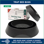 PESTEZE® USA 8 Pack Bed Bug Trap & Interceptor – Reusable Insect Monitor for Bed Posts & Furniture Legs; Quietly Detects Bedbugs and Helps Protect Beds Without Harsh Chemicals