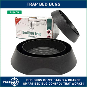 8 Pack PESTEZE® Reusable Bed Bug Insect Trap, Monitor &amp; Detector for Bed Posts &amp; Furniture Legs [6 x 1.5 Inch] Intercepts &amp; Protects against Bed Bugs without Harsh Chemicals