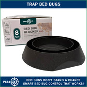 PESTEZE® USA 8 Pack Bed Bug Trap & Interceptor – Reusable Insect Monitor for Bed Posts & Furniture Legs; Quietly Detects Bedbugs and Helps Protect Beds Without Harsh Chemicals