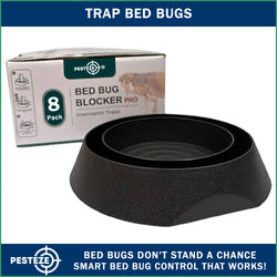 8 Pack PESTEZE® Reusable Bed Bug Insect Trap, Monitor &amp; Detector for Bed Posts &amp; Furniture Legs [6 x 1.5 Inch] Intercepts &amp; Protects against Bed Bugs without Harsh Chemicals