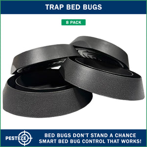 8 Pack PESTEZE® Reusable Bed Bug Insect Trap, Monitor &amp; Detector for Bed Posts &amp; Furniture Legs [6 x 1.5 Inch] Intercepts &amp; Protects against Bed Bugs without Harsh Chemicals