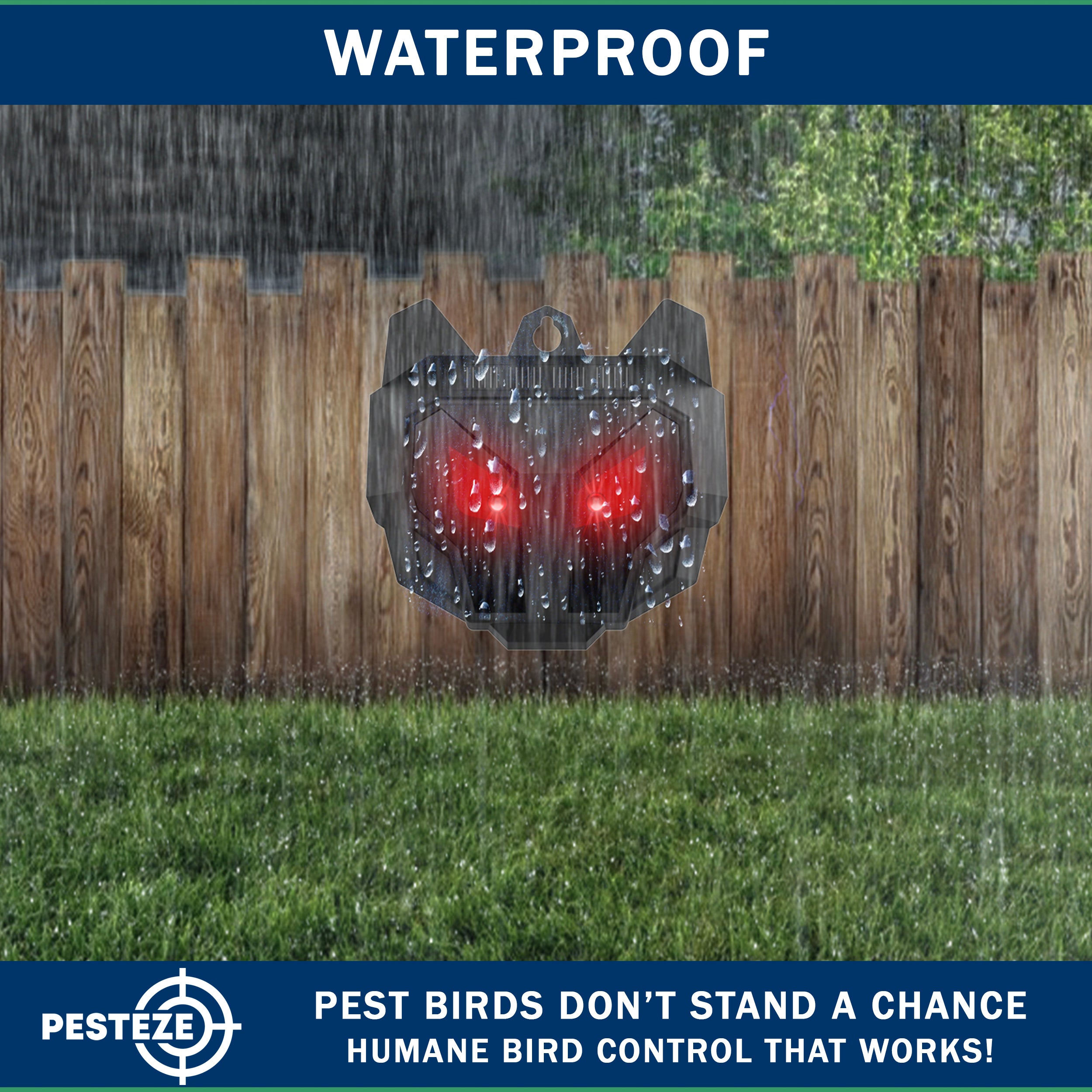 2 Pack PESTEZE® Reusable Solar Nocturnal Animal Repeller. Flickering Red Light Deters Unwanted Animals like Skunk, Deer, Coyote, Fox, Wolf, Rabbit, Raccoon & Birds to Protect Property & Livestock