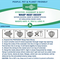 2 Pack PESTEZE® Cloth Waterproof Hanging Wasp Nest Decoy [11.8 x 8.6 Inch] Deters Several  Wasp, Hornet & Yellow Jacket Species by Simulating Enemy Hives.