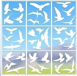 PESTEZE® White Hummingbirds Anti Collision Static Cling Decals for Windows to Prevent Wild Bird Strikes [37 Decals/9 Pages] Bird Alert Window Decals Save Birds from Window Strikes & Help them Soar