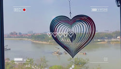 PESTEZE® Large Heart Stainless Steel Highly Reflective Decorative 3D Wind Spinner for Repelling Unwanted Birds & Critters. 12 x 14 Inch Premium Shiny, Beautiful & Long Lasting Bird Repellent.
