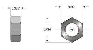 HEX NUT, Stainless Steel 304 18-8, Full Thread (7/16-14) Package of 20 Units by PRO Fasteners