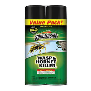 Spectracide Wasp & Hornet Killer, 18.5 Ounces, Twin Pack & Triazicide Insect Killer for Lawns & Landscapes Concentrate (Ready-to-Spray), Protects Lawns, Vegetables, Fruit & Nut Trees, Roses, Flowers