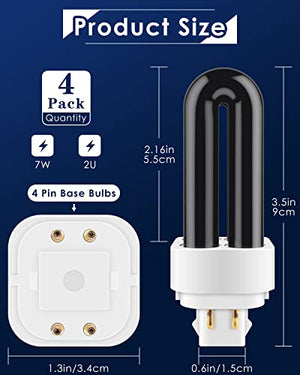 4 Pack 41050 7W Replacement Bulbs for Dynatrap DT1050 DT1100 DT1250, 1/2 Acre Replacement Bulb U Shape Replacement Bulbs Light for DynaTrap