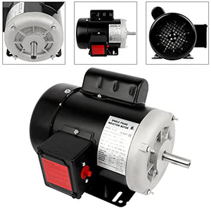 1/2HP Electric Motor 1750RPM Farm Duty Single Phase Motor 115/230V 56 Frame 5/8" Shaft Diameter 60HZ 4Pole TEFC CW/CCW