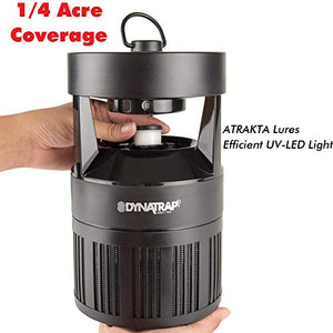 DynaTrap DT700 Outdoor Insect and Mosquito Trap UV LED, Atrakta Lure, 1/4 Acre, Black