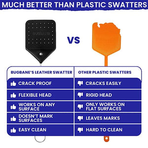 Leather Fly Swatter Manual 2pk with 4 Window Fly Traps. Extremely Heavy Duty Fly Swatter Heavy Duty Flyswatter Swatter Fly Swatters Multi Pack. Fly Swater Fly Swat. Fly Swatter for Indoors Outdoors