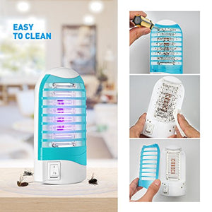 Bug Zapper Plug in Mosquito Killer Trap Zapper, Electric Gnat Fly Trap Zapper for House Indoor Bug Killer Light Eliminates Flying Pests for Home 4 Pack