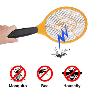 2 Pack Bug Zapper Electric Fly Swatter Zap Mosquito - Indoor Outdoor Zapping Racket for Pest - Safe to Touch with 3-Layer Safety Mesh