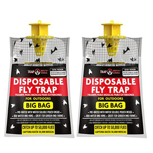 2 Pack Big Bag Fly Bag Trap - Fly Bags Outdoor Disposable Fly Trap Bag - Fly Trap Disposable Horse Fly Traps Outdoor - Fly Trap Bags Outdoor Disposable Hanging Net Fly Traps Large Disposable Fly Traps