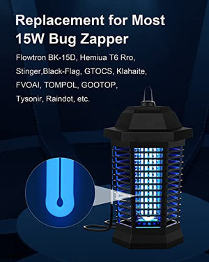 Bug Zapper Replacement Light Bulb for 15W Insect Attracting Lamp with 4-Pin Base, Ful 15W-BL U Shaped Twin Tube Bulb for Outdoor Mosquito Zapper, 4 Pack