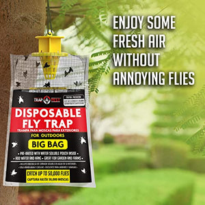 2 Pack Big Bag Fly Bag Trap - Fly Bags Outdoor Disposable Fly Trap Bag - Fly Trap Disposable Horse Fly Traps Outdoor - Fly Trap Bags Outdoor Disposable Hanging Net Fly Traps Large Disposable Fly Traps