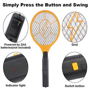 2 Pack Bug Zapper Electric Fly Swatter Zap Mosquito - Indoor Outdoor Zapping Racket for Pest - Safe to Touch with 3-Layer Safety Mesh