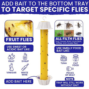 Fly Stick Sticky Fly Traps for Indoors and Outdoor 4pk. Non-Toxic Bait Free. Trap All Flies. Sticky Fly Traps for Indoors Outdoor Fly Catchers for Inside Home Bug Sticky Traps for Bugs Fly Sticky Trap